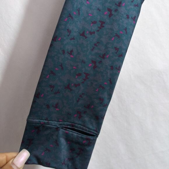 Horseware Thea Tech Quarter Zip Fleece - Galactic Teal/Dynamite Print Size M - Picture 4 of 11